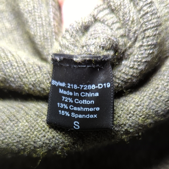 Jenni Kayne Sweater Dress Green Cotton Cashmere Maxi Sleeveless Women's Size S - Picture 4 of 5